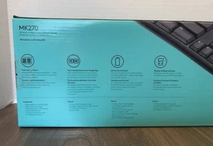 Logitech MK270 Full-size Wireless 2.4G Membrane Keyboard and Mouse Bundle PC/MAC - Picture 1 of 8