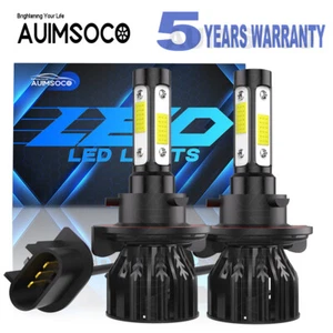 H13/9008 Super Bright LED Headlight Bulbs 660000LM Xenon White Dual Beam Combo - Picture 1 of 13