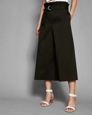 NEW TED BAKER LONDON Calllie Paperbag Waist Culottes Pants Sz 5 (US 12) Green - Image 1 of 4