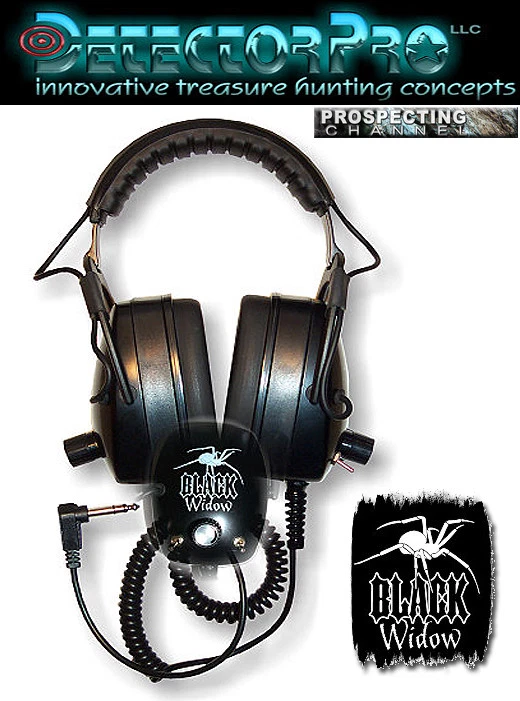 BLACK WIDOW Metal DetectorHEADPHONES DetectorPro 150 ohms NEW - Image 1 of 1