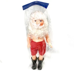 Vintage Plastic Santa Music Doll in Boots and Boxers to Dress Craft Display 14" - Picture 1 of 8