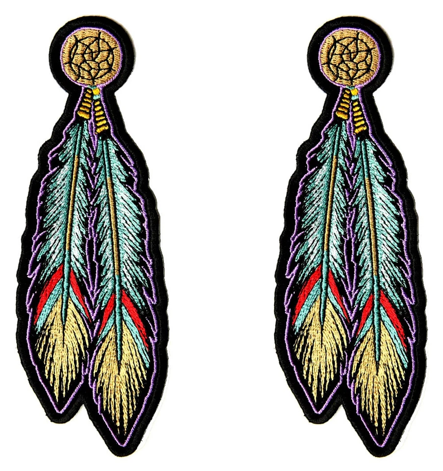 Par de parche de plumas nativas indias teal atrapasueños ENVÍO GRATUITO Foto 1 de 1