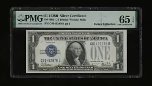 DBR 1928-B $1 Silver Funnyback Fr. 1602 GB Block Gem PMG 65 EPQ Ser # G81492976B - Picture 1 of 2
