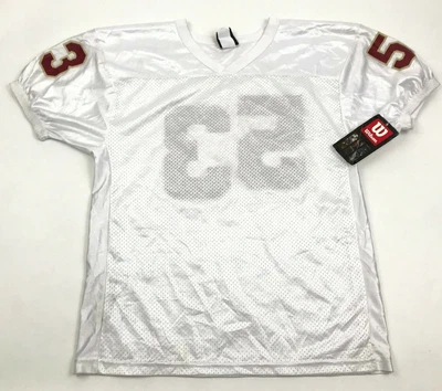 Camiseta de fútbol americano Wilson vintage camiseta de malla juvenil talla grande L camiseta blanca con cuello en V Foto 1 de 4