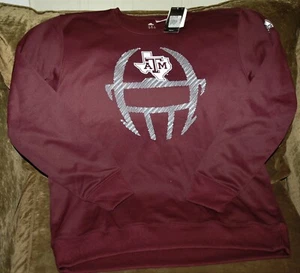 Texas A&M Aggies FOOTBALL sweatshirt men's large NEW with Tags Adidas Climawarm  - Picture 1 of 2