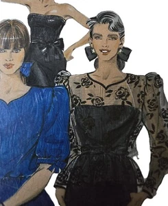 1980s Puff Sleeve Sweetheart Neck Jacket Formal Neue Mode 20891 Sewing Pattern - Picture 1 of 3