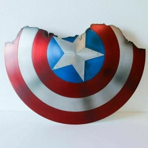 Broken Shield of Captain America Metall Requisite Replik Avengers Endspiel Schild Geschenk - Bild 1 von 5