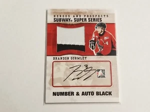 2009-10 In The Game Heroes & Prospects Nummer Autogramm Brandon Gormley schwarz /6 - Bild 1 von 2