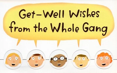Funny GET WELL Card FROM MANY, Wishes Whole Gang by American Greetings +Envelope - Image 1 of 4