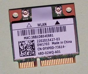 Dell Wireless DW1703 Wlan Model:AR5B225  WiFi 802.11a/b/g/n 0FXP0D Bluetooth 4.0 - Bild 1 von 1