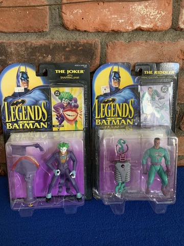Lot of 2 Kenner 1994 Legends of Batman The Riddler & The Joker New/Sealed Cover