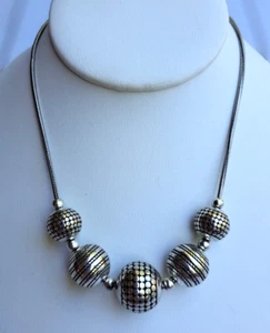 Gargantilla gruesa modernista vintage Brighton Crossings collar con cuentas bola discoteca - Imagen 1 de 8