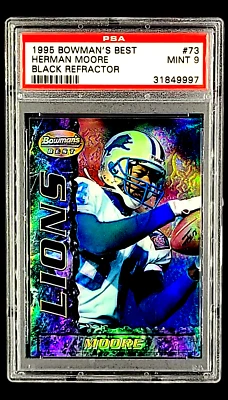 1995 Bowman's Best Black Refractor #73 Herman Moore PSA 9 *Only 2 Graded Higher* - Image 1 of 4
