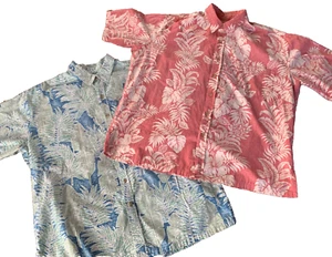 Juego de 2 camisas Cooke Street 2XL Aloha: 1 azul, 1 rojo claro 100 % algodón - Imagen 1 de 8