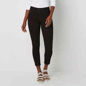 Womens 8P Skinny Stretch Black Jeans Pants - Picture 1 of 5