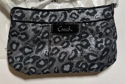 Coach Ocelot Leopard Black & Silver Metallic Crossbody Shoulder Bag F46190 NEW - Image 1 of 4