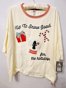Disney Store Star Wars Darth Vader Christmas T-Shirt Cropped Size 2X 28-30 - Picture 1 of 3
