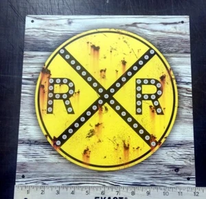 Railroad Crossing crossbuck sign rustic vintage weathered old antique looking - Picture 1 of 1