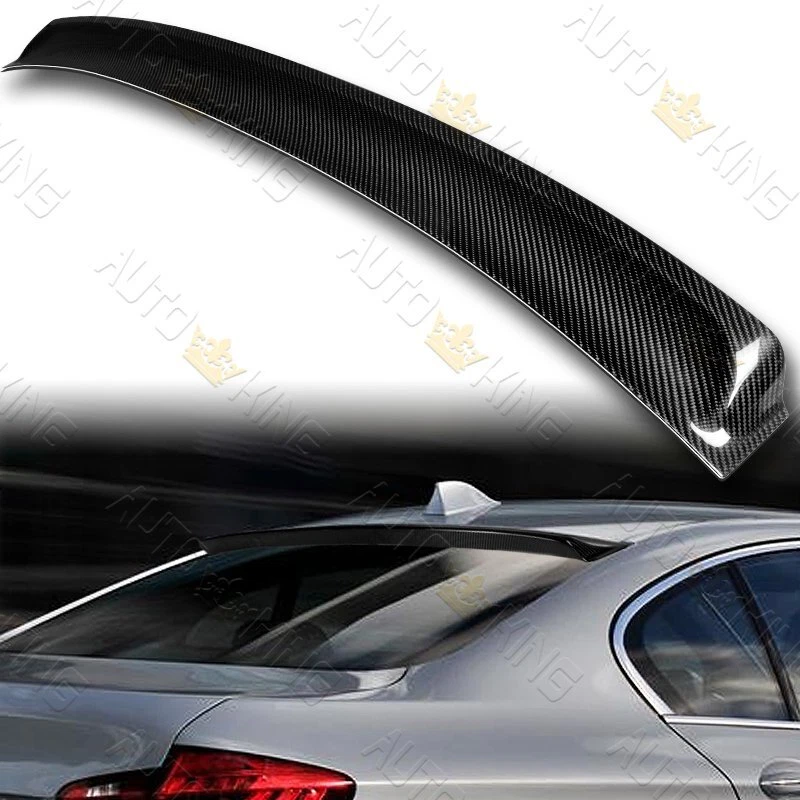 FIT 11-16 BMW F10 528i 535i 550i M5 REAL CARBON FIBER WINDOW ROOF SPOILER WING - Image 1 of 4