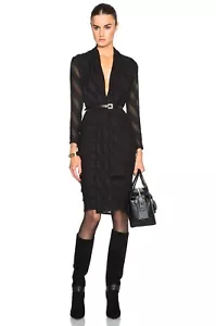 BURBERRY LONDON Evelynne V Neck Silk Dress Sz US 2 UK 4 EU36 NWT$1495 ABFB - Picture 1 of 8
