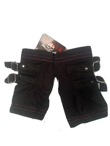 Guantes Sin Dedos Gótico Punk Y Negro Rojo Costura Gótico Punk - Imagen 1 de 4