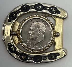 silver dollar 1978 belt buckle horse shoe - Picture 1 of 6