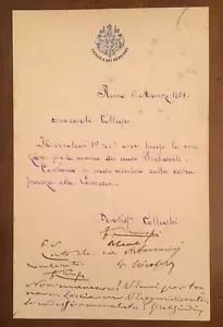 Lettera firmata da Francesco Crispi, Benedetto Cairoli e Giovanni Nicotera - Bild 1 von 1