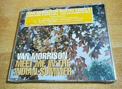 VAN MORRISON Meet me in the indian summer +3 RARE EU CD SINGLE + SPANISH STICKER - Image 1 of 3
