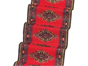 Roter Motiv Treppenteppich für Puppenhaus 12. Maßstab (2950) - Bild 1 von 1