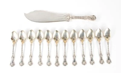 12 cucharas de helado y rebanadas Whiting King Edward FRANK HERESHEDE plata esterlina Foto 1 de 4