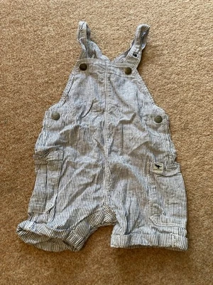 Next Baby Boys Shorts Dungarees 12-18 Months Toddler Striped - Image 1 of 4
