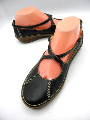 PIKOLINOS Black Leather Mary Jane Flats Size US 7 EU 38 WO - Image 1 of 4