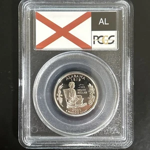 2003 S ~ ALABAMA STATE QUARTER FLAG LABEL PCGS PR69DCAM CLAD  - Picture 1 of 4