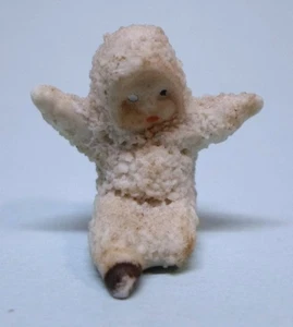 Antique HERTWIG SNOW BABY Tumbling Pose Bisque Porcelain Germany 1" Tall - Picture 1 of 7