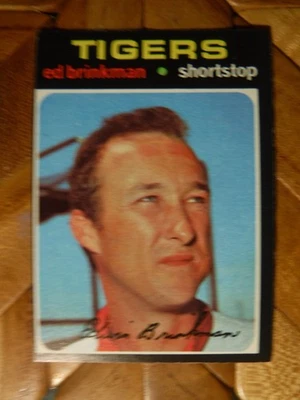 Tarjeta de béisbol Topps 1971 389 Ed Brinkman Detroit Tigers Shortstop Foto 1 de 2