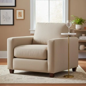 Blaire Drink Table White marble and brass plated metal living room accent table - Picture 1 of 6