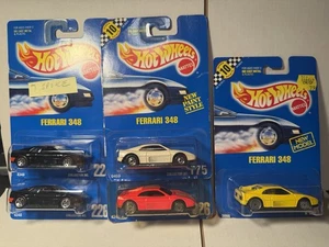 Hot Wheels LOTE de 5 Ferrari 348 todas las tarjetas azules diferentes colores y ruedas (HOC) - Imagen 1 de 14