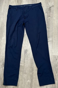 Rhone Commuter Slim Pants Mens 35 Navy Blue Performance Tech Chinos Stretch - Picture 1 of 17
