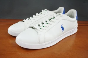 Polo Ralph Lauren Heritage Court II Schuhe Herren Größe 12 Weiß Leder Niedrig - Bild 1 von 11