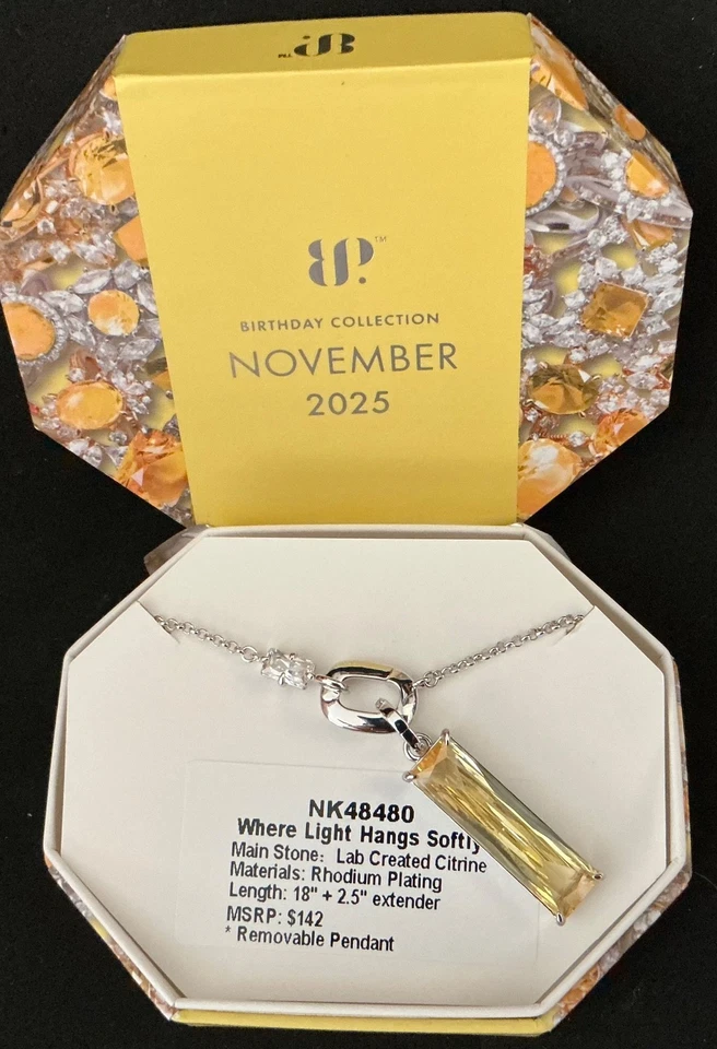 Bomb Party Necklace “Where Light Hangs Softly” NK48480 Rhodium November 2025 - Image 1 of 1