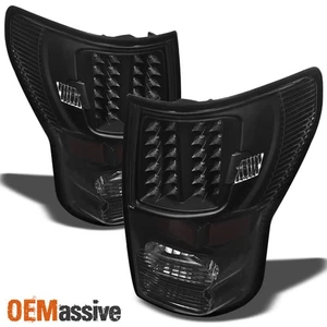 Fits 07-13 Toyota Tundra Pickup Truck Black LED Tail Lights Pair Replacement - Picture 1 of 4