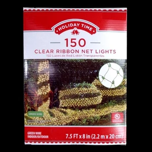 RIBBON  / NET CHRISTMAS LIGHTS / 150 CLEAR INCANDESCENT LIGHTS / NEW in BOX! - Picture 1 of 5