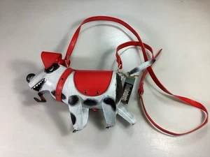 BOLSO DE COLECCIÓN METAL PERRO AZUL ARTESANAL BLANCO/NEGRO ESPIGA NUEVO - Imagen 1 de 13