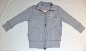 HOLLISTER 3/4 SLEEVE GRAY ZIPPER FRONT SWEATSHIRT M K#4609 - Picture 1 of 3