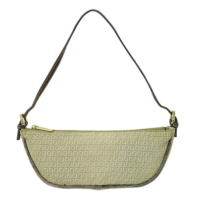 FENDI Zucchino 帆布 8BR133 配件袋 手提包 米色 — 第 1/4 张图片