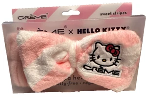 NEW! Sanrio Hello Kitty The Creme Shop Sweet Stripes Plush Spa Headband Pink - Picture 1 of 1