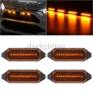 4X Amber LED Front Grille Light Lamp Running For 2019 2020 2021 2022 Toyota RAV4 - Picture 1 of 12