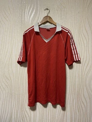 CAMISA DE FUTEBOL VINTAGE ADIDAS ANOS 1980 FUTEBOL SOCCER tamanho ~M HOMENS VERMELHOS - Imagem 1 de 4