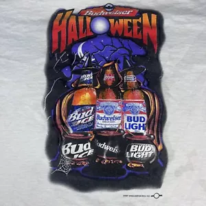 1997 Vintage Budweiser Bud Light Beer Halloween Shirt - Picture 1 of 8