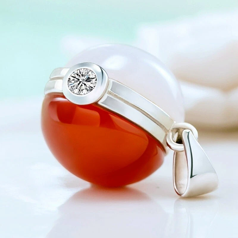 Collar colgante bola oro GS bola Pokemon Pokeball plata esterlina 925 Foto 1 de 4